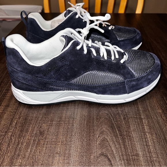 L.L. Bean Men's Comfort Fitness Walking Shoes Suede Mesh Navy Blue Size 10W EUC - Picture 5 of 6